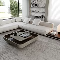 Modern Sofa Coffee Table Combination Corner Sofa L-Shaped Sofa 3d model