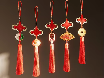 Chinese Knot Chinese Knot Tassel Chinese Knot Pendant Festive Jewelry National Fashion Pendant 3d model