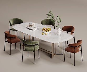 Modern Dining Table and Chair 3d model