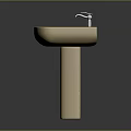Food Preparation Beige Pedestal Sink For Kitchen Cleaning And Use
