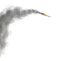 High Speed Flying Rocket Weapon With Visible Black Smoke Trail 3d model
