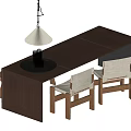 Dining table and chair combination 3d model
