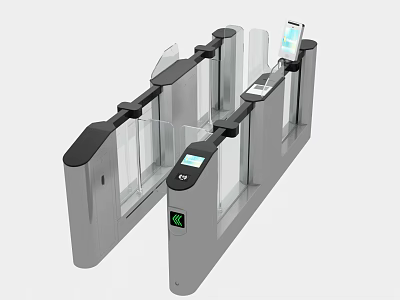 Smart Public Facility Turnstile With Mobile Phone Scanning And Facial Recognition Access Control 3d model