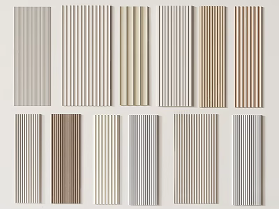Decorative Wall Panels For Home Decor With Various Striped Designs And Color Selections 3d model