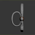 Medieval Sword With Silver Blade Orange Hilt And Metal Guard On Dark Background