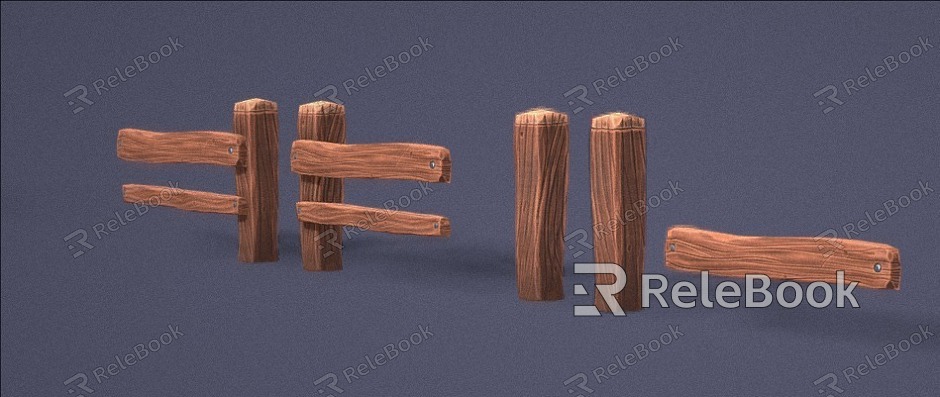 Wood fence fence fence cartoon fence wood cartoon wood Q version of wood model