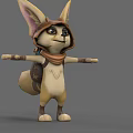 Cute Cartoon Fox Character Wearing Hat Scarf And Backpack With Arms Outstretched