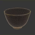 Artistic Ceramic Bowl With Intricate Sculpture Carving And Dark Glaze Finish