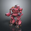 Pink Mechanical Robot Mech Unit 01 Detailed Armor And Weapon Design 3d model