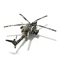 Military Attack Helicopter With Camouflage Paint And Rotor System And Weapon Equipment