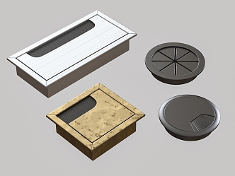 Desktop threading hole cover 3d model