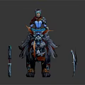 Modern game character knight heroine ancient warrior female paladin 3d model