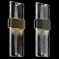 Two Modern Metallic Textured Wall Lamps With Warm Yellow Light And Sleek Design
