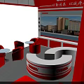 CHUNHUI Intelligent Control Modern Red And White Exhibition Booth Design With Display Area