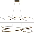 Modern Contemporary Chandelier Design With Curved Crossed Lines And Geometric Metal Frames
