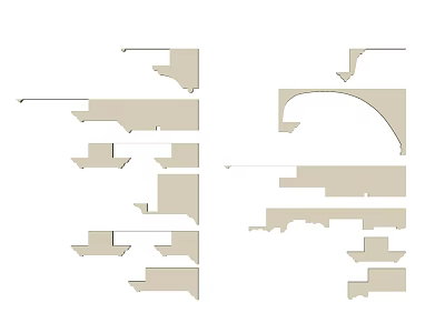 Modern Ceiling Design With Various Shapes And Layered Structures For Home Interior 3d model