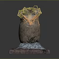 Hatching Baby Animal From Cracked Egg With Yellow Orange Interior And Net Like Base Structure