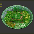 Colorful Healthy Bowl With Edamame Corn Cabbage Tofu And Sesame Sauce