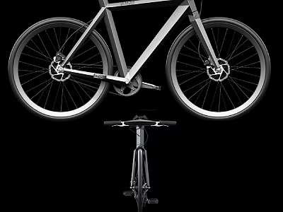 Modern Stylish Bicycle With Sleek Silver Frame Design And Alloy Wheels Featuring Black Handlebars 3d model