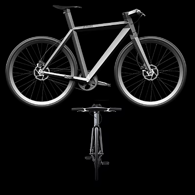Modern Stylish Bicycle With Sleek Silver Frame Design And Alloy Wheels Featuring Black Handlebars 3d model