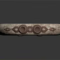 Textured Stone Like Decorative Bracelet With Carved Patterns And Bronze Round Accents