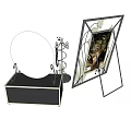 Elegant Modern Decorative Ornament Set With Photo Frame Mirror Stand And Decorative Box