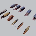 Various Traditional Wooden Boats With Classic Designs And Crafted Hulls