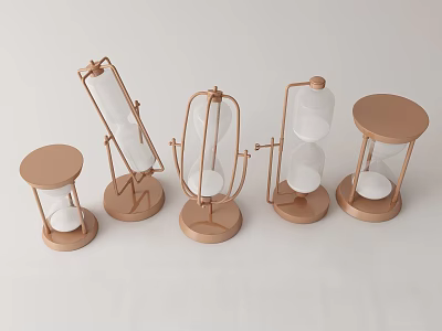 Modern Decorative Ornament Set With Various Hourglass Designs And Elegant Round Bases 3d model