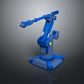Blue Industrial Robot Arm Equipment With Articulated Joints And Stable Metal Base