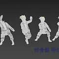 Anime Game Character With Blonde Hair Black Outfit And Multiple Dynamic Poses