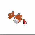Orange Mechanical Roller Equipment With White Control Box And Red Clamp