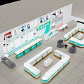 Modern Retail Store Interior Layout With Display Counters And Product Displays 3d model