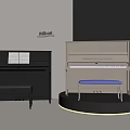 Mikon Upright Pianos Black And White With Matching Benches In Modern