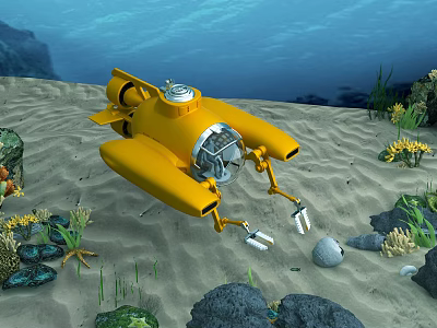 Deep Sea Submarine Robot Undersea Coral World 3d model