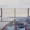 modern floor-to-ceiling windows 3d model