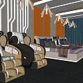 Hotel Room Interior With Modern Design Massage Chairs King Bed And Gaming Chairs