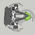 Electric Toy Mechanical Structure With Green Components Black Frame And Wheels