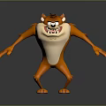 Cartoon Tiger Character 3D Model Featuring Fierce Expression Orange Body And Open Arms