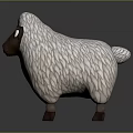 Cute Cartoon Sheep With White Wool And Brown Face 3d model