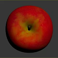 Vibrant Fresh Red Apple With Stem On Smooth Dark Background Surface