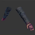 Long Sleeve Protective Work Gloves With Dark Gray Design And Palm Accents