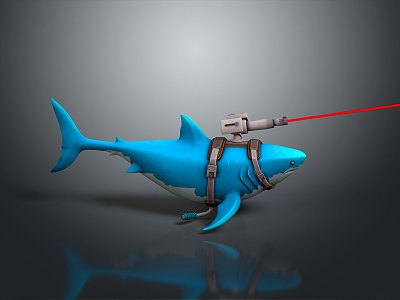 Modern shark great white shark whale shark hammerhead shark 3d model