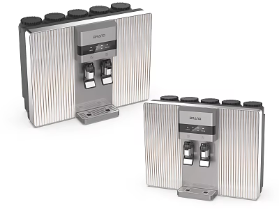 Two ANKO Silver Water Dispensers with Modern Design and Functional Control Buttons 3d model