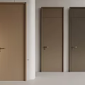 Modern Interior Doors With Textured Surfaces In Light And Dark Brown Tones 3d model