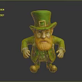 Leprechaun Character With Green Hat Gold Buckle Orange Beard And Gold Shoes