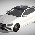 White Mercedes AMG Coupe with Black Roof and Sporty Black Wheels