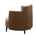 Modern Single Sofa With Gray Fabric Seat Brown Armrests And Black Slim Legs