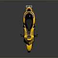 Yellow Scooter With Black Seat Orange Brake Calipers And Body Decals