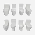 Various Modern Toilet Styles Showcasing Different Bathroom Fixture Designs 3d model