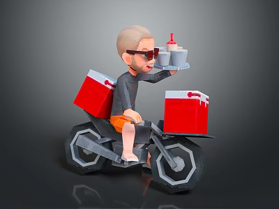 Outside staff deliver take-out take-out brother motorcycle electric motorcycle electric motorcycle electric motorcycle 3d model